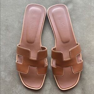 Hermes Oran Leather Sandals